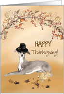 Italian Greyhound Funny Pilgrim Hat Thanksgiving card