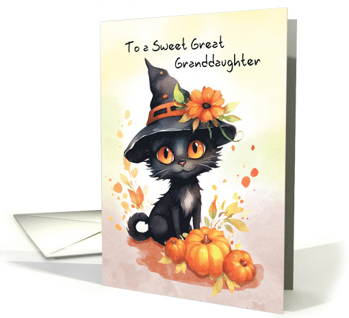 Great Granddaughter Sweet Halloween Cat card (1784168)