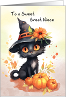 Great Niece Sweet Halloween Cat card