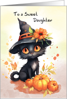 daughter Sweet Halloween Cat card