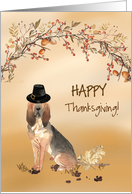 Bloodhound Funny Pilgrim Hat Thanksgiving card