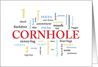 Cornhole Birthday in Descriptive Word Cloud card