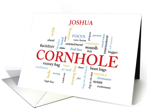 Cornhole Birthday in Descriptive Word Cloud card (1784530)