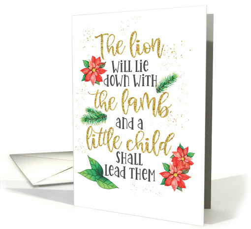Lion and the Lamb Religious Peace and Blessings at Christmas card