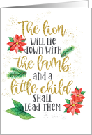 Lion and the Lamb Religious Peace and Blessings at Christmas card