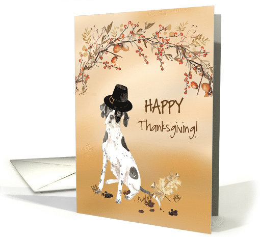 English Pointer Funny Pilgrim Hat Thanksgiving card (1784630)