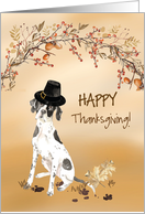 English Pointer Funny Pilgrim Hat Thanksgiving card