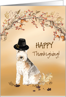 Lakeland Terrier Funny Pilgrim Hat Thanksgiving card