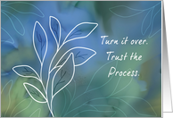 Recovery 12 Step Support Watercolor Green and Blue with Branches card
