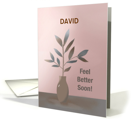 Get Well Customizable Name with Minimalist Vase of Branches card