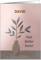 Get Well Customizable Name with Minimalist Vase of Branches card