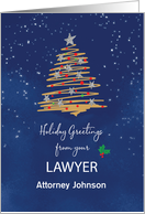 From Lawyer Christmas Tree Customizable Name card