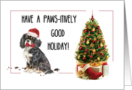 Cavalier King Charles Spaniel Funny Christmas Dog with Tree card