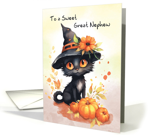 Great Nephew Sweet Halloween Cat card (1786476)