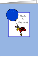 Friendship Thanks for Lifting Me Up Ladybug with Balloon card
