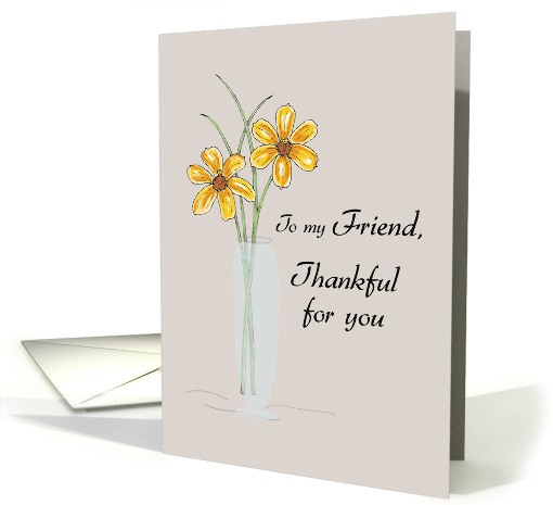 Friend Thank You Two Daisy Flowers in Vase card (1787556)