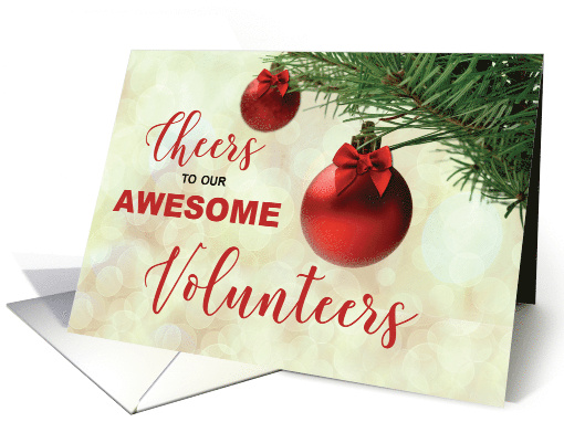 Cheers to Thank Volunteers Christmas Ornaments card (1787782)