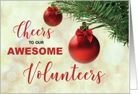 Cheers to Thank Volunteers Christmas Ornaments card