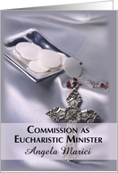 Commission as Eucharistic Minister Customizable Name Host Cross card