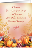 Secretary Business Thanksgiving Bountiful Appreciation card