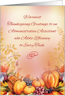 Administrative Assistant Thanksgiving Business Bountiful Appreciation card