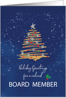 For Board Member Christmas Tree on Navy card