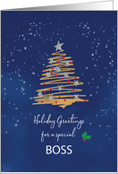 For Boss Christmas Tree on Navy card