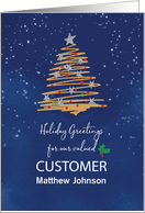 For Customer Christmas Tree Customizable Name card