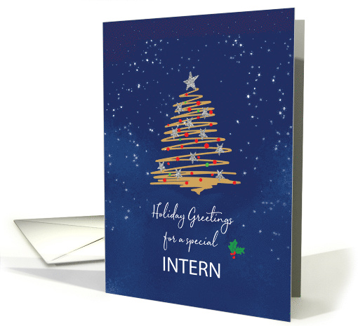 For Intern Christmas Tree on Navy card (1791138)