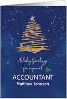 For Accountant Christmas Tree Customizable Name card