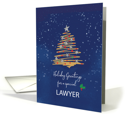 For Lawyer Christmas Tree on Navy card (1792212)
