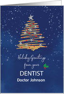 From Dentist Christmas Tree Customizable Name card