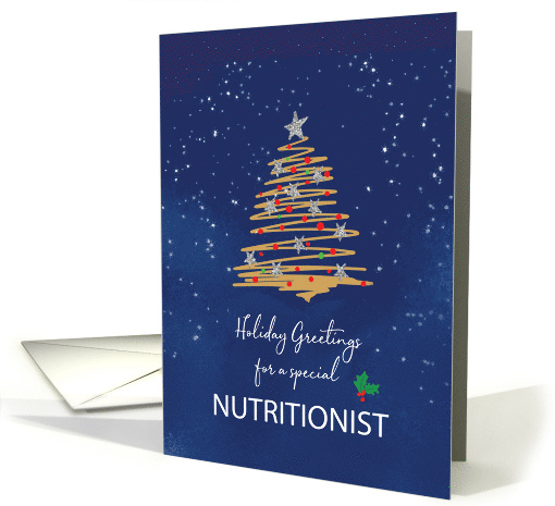 For Nutritionist Christmas Tree on Navy card (1792654)