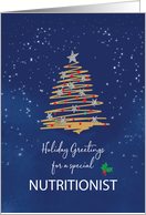 For Nutritionist Christmas Tree on Navy card