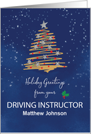 From Driving Instructor Christmas Tree Customizable Name card