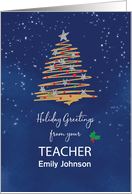 From Teacher Christmas Tree Customizable Name card