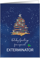 For Exterminator Christmas Tree on Navy card