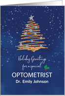 For Optometrist Christmas Tree Customizable Name card