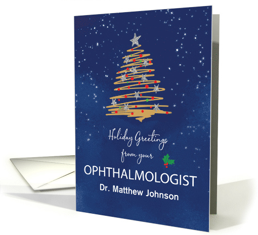 From Ophthalmologist Christmas Tree Customizable Name card (1793552)