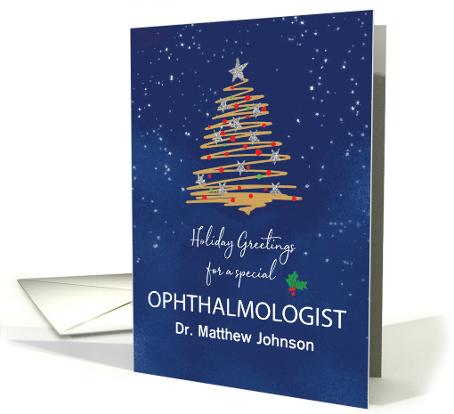 For Ophthalmologist Christmas Tree Customizable Name card (1793556)
