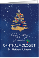 For Ophthalmologist Christmas Tree Customizable Name card