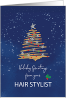From Hair Stylist Christmas Tree on Navy card