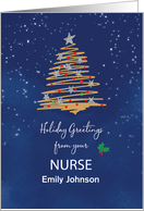 From Nurse Christmas Tree Customizable Name card