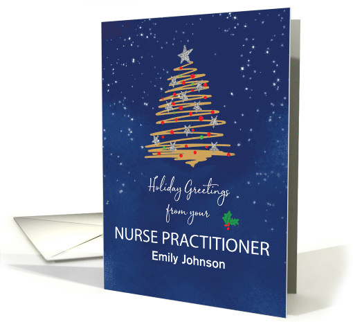 From Nurse Practitioner Christmas Tree Customizable Name card