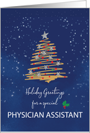 For Physician Assistant Christmas Tree on Navy card