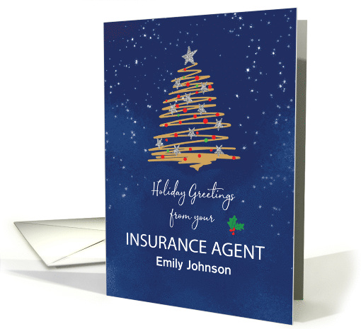 From Insurance Agent Christmas Tree Customizable Name card (1794730)