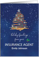 From Insurance Agent Christmas Tree Customizable Name card