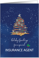 For Insurance Agent Christmas Tree on Navy card