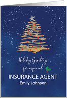 For Insurance Agent Christmas Tree Customizable Name card