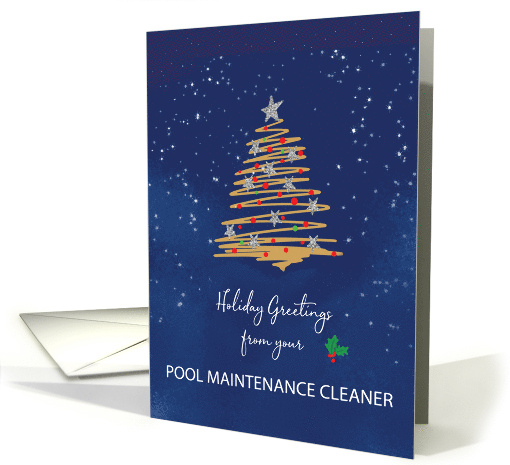 From Pool Maintenance Cleaner Christmas Tree on Navy card (1794952)